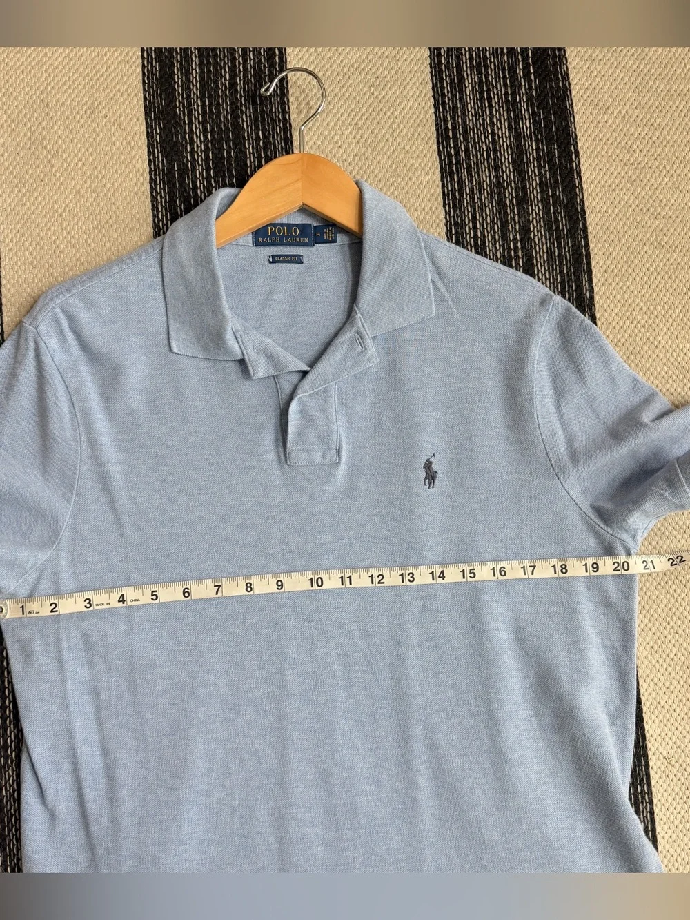 Ralph‎ Lauren Men's Classic Fit Heather Light Blue Polo Shirt Size M